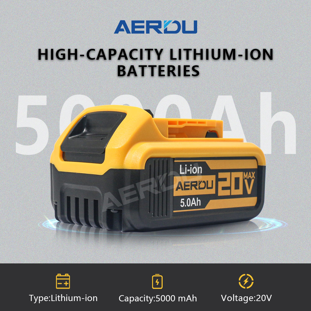 DeWalt Replacement Lithium-Ion Battery 2V 5.0Ah (Compatible with DCB200/DCD771) with Type-C Port - Image 2