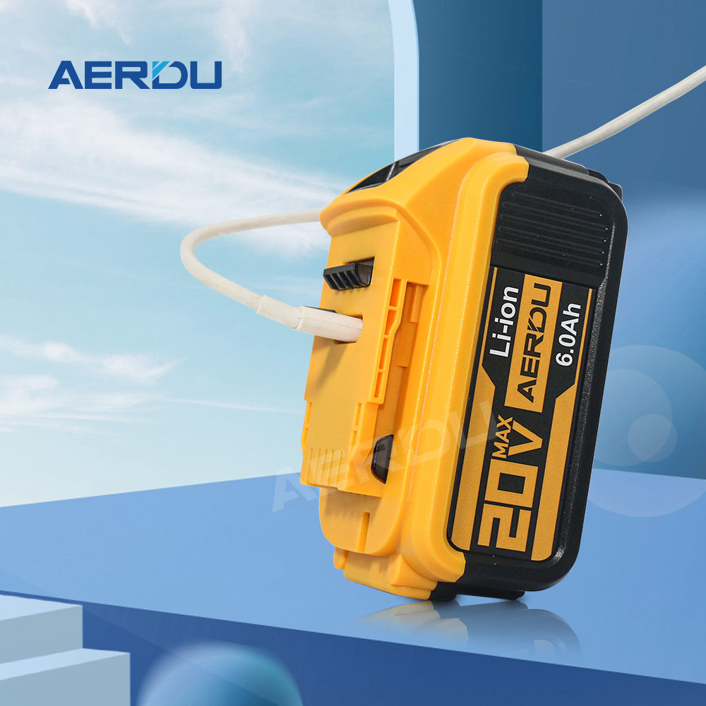 DeWalt replacement lithium battery 2V 6.0Ah (compatible with DCB200/DCD771) with Type-C interface