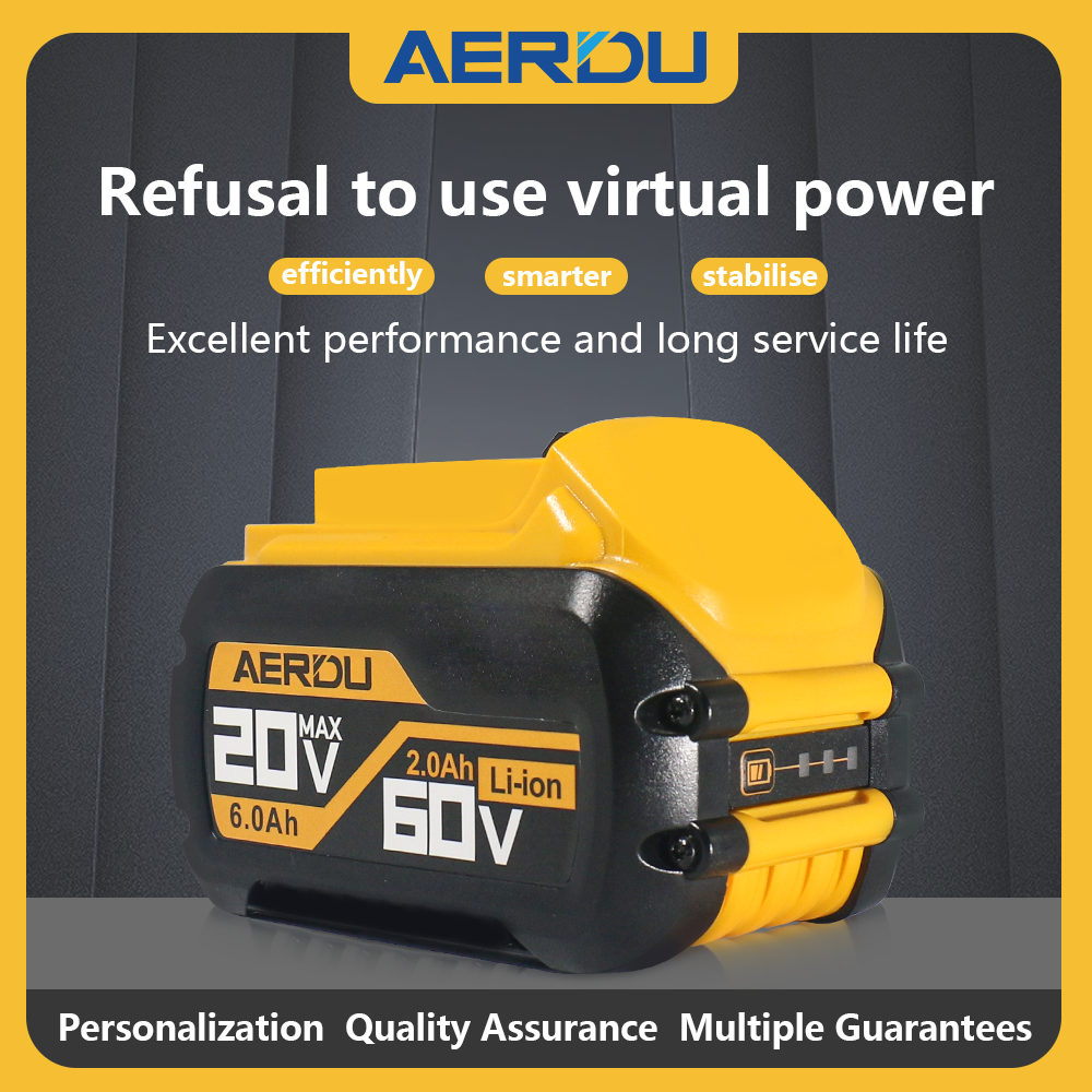 DeWalt Replacement Lithium-Ion Battery 2V/6V, 2.0Ah-6.0Ah (Compatible with DCB609/DCB606) Power Tool Battery