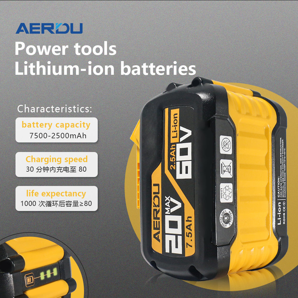 DeWalt Replacement Lithium-Ion Battery 2V/6V, 2.5Ah-7.5Ah (Compatible with DCB609/DCB606) Power Tool Battery