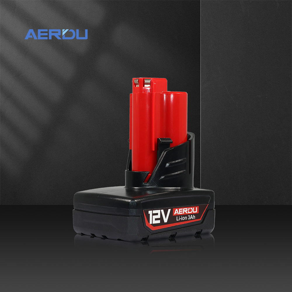 Compatible replacement lithium-ion battery for Milwaukee M12 series cordless power tools. 3.0Ah, 1V