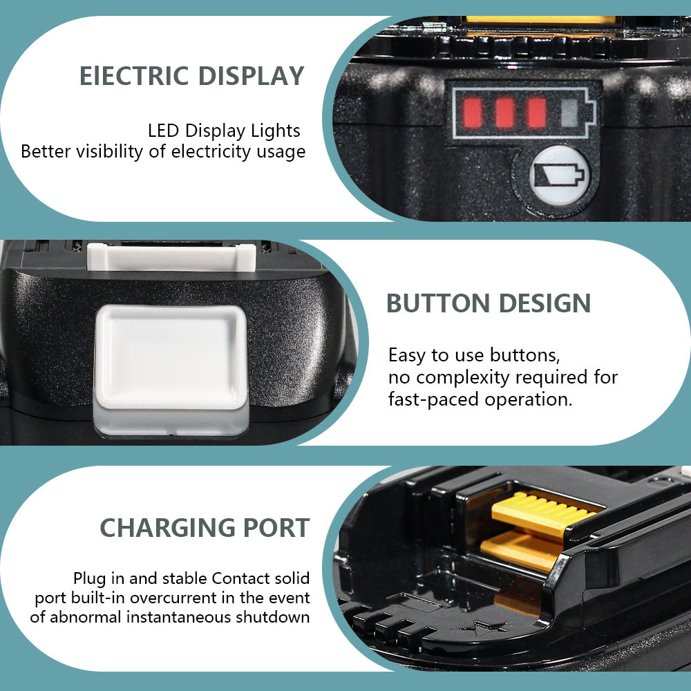 Compatible with Makita 18V 3.0Ah Power Tool Battery BL1850 BL1830 Cordless Lithium-Ion Battery — Image 5