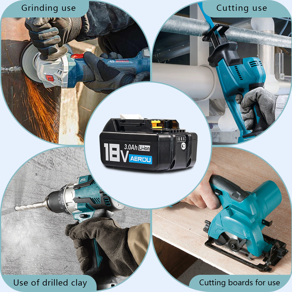 Compatible with Makita 18V 3.0Ah Power Tool Battery BL1850 BL1830 Cordless Lithium-Ion Battery — Image 6
