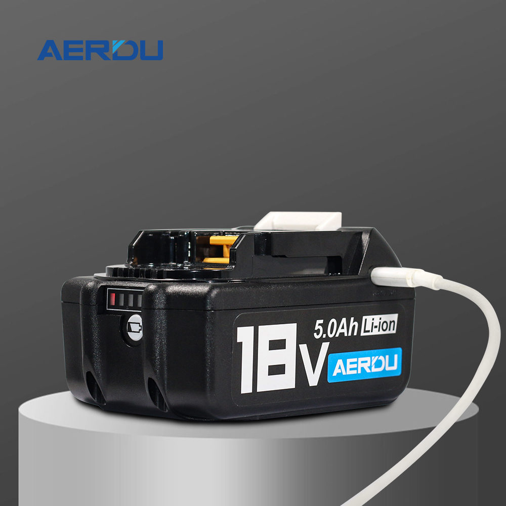 Compatible with Makita 18V 5.0Ah Power Tool Battery BL1850 BL1830 Cordless Lithium-Ion Battery with Type-C Interface